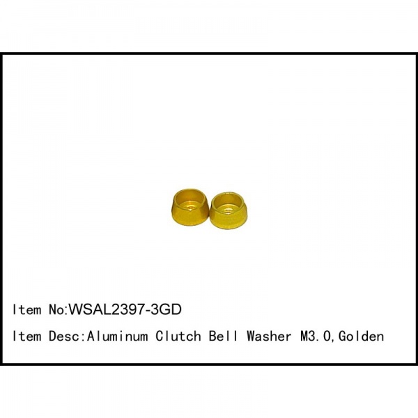Aluminum Clutch Bell Washer M3.0,Golden,2 pcs